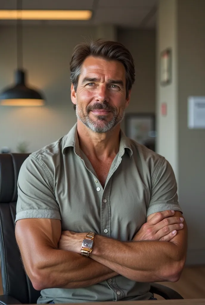  Tom Cruise a little old . In an office background .  Attractive and in casual attire 