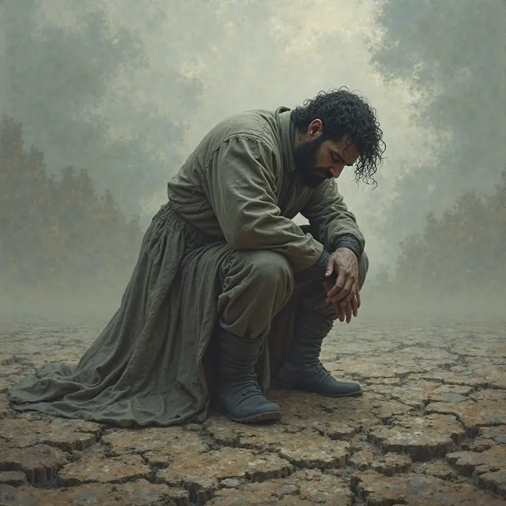 Man in mourning, Broken Earth,