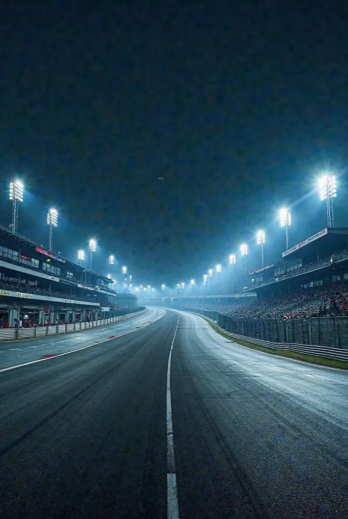 Photo of the race track at night 