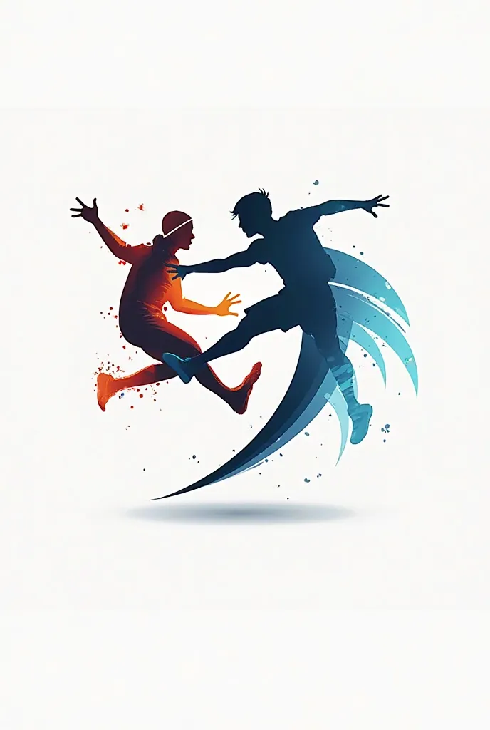 A logo with vollyball player and with kabaadi player 