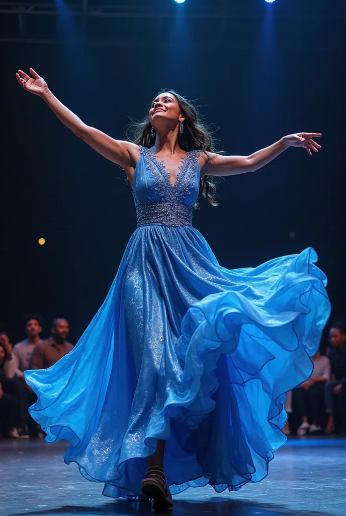 a blue dress design for gospel dance 