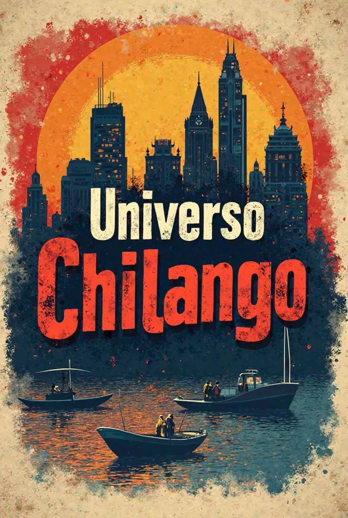 Create the logo of a television channel called Universo Chilango, uses colors that attract attention, a dry typography, poster style and add 