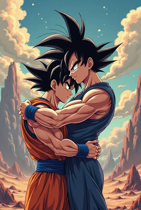 Goku kissing Vegeta