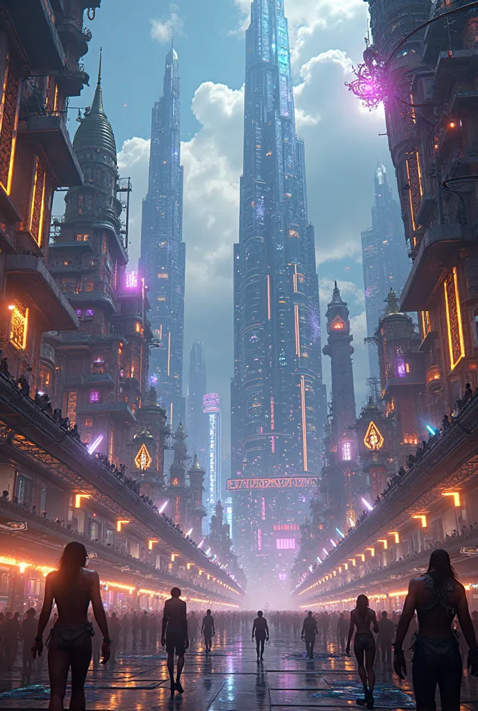 a close up of a city with a lot of lights and a lot of buildings, an alien cityscape, an alien city, light kingdom backdrop, a bustling magical town, in zootopia city, vfx powers at night in the city, ethereal starlit city at sunset, screenshot from simcit...