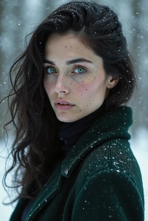 a true ice queen - cool, aloof, unattainable. Raven-haired and pale-skinned, with piercing green eyes that could cut right through you. She bears a passing resemblance to a younger Catherine Zeta-Jones perhaps. Those same raven tresses, that alabaster comp...