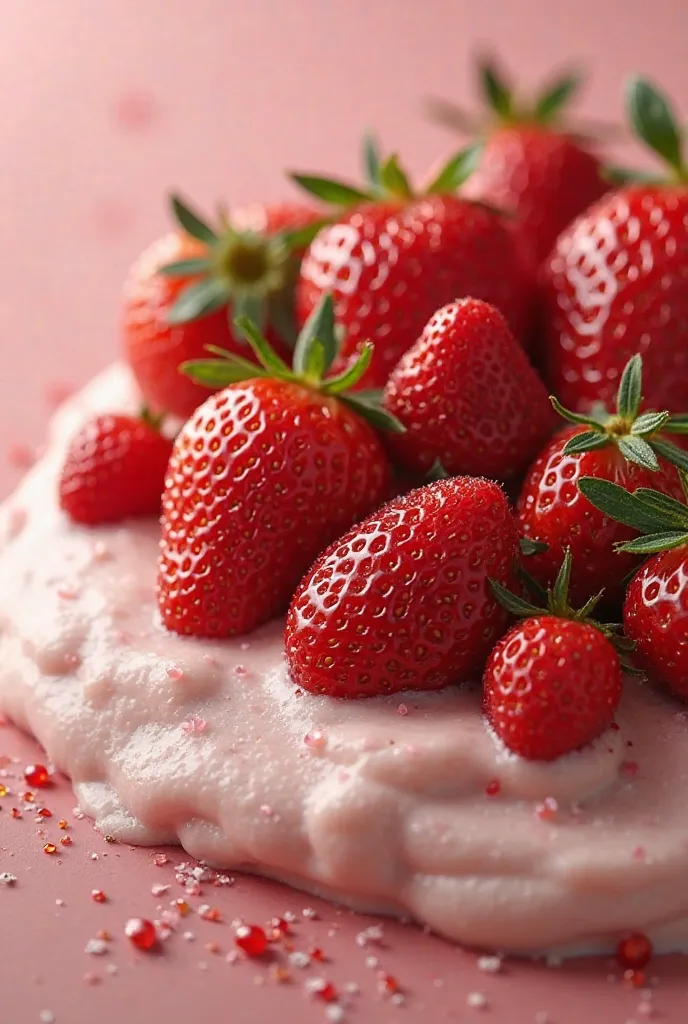 Delicious strawberries with cream to sell