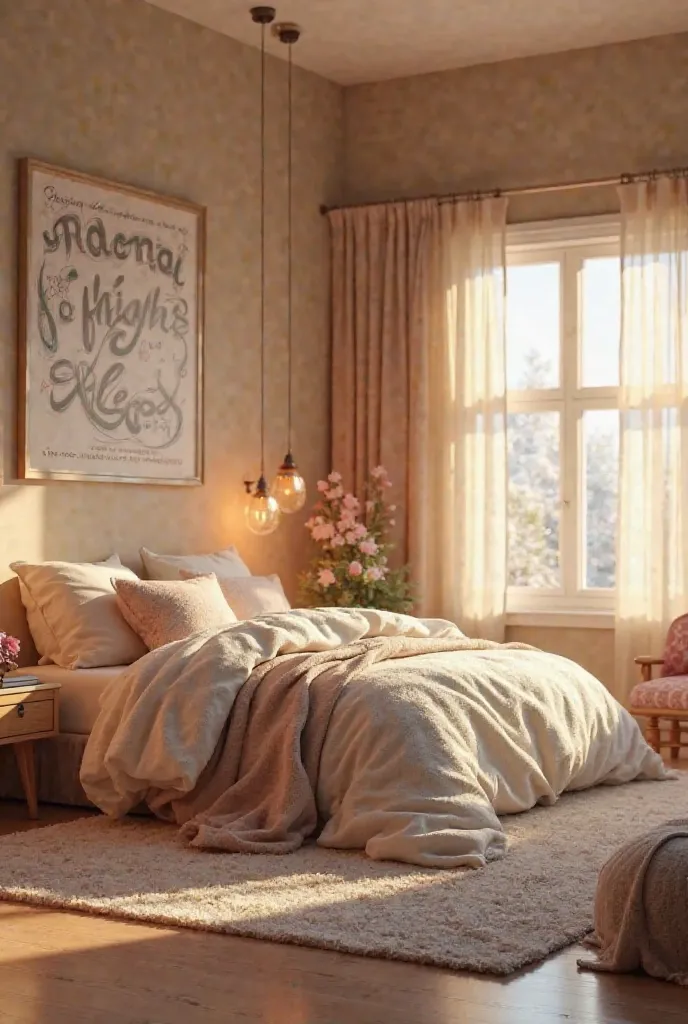 You have to draw a big bedroom for Mr Sleepy with a huge, fluffy bed with many pillows and warm blankets, 