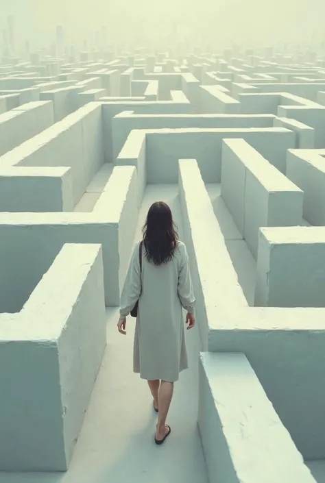 A woman in an easy maze trying to discover the true meaning of life 