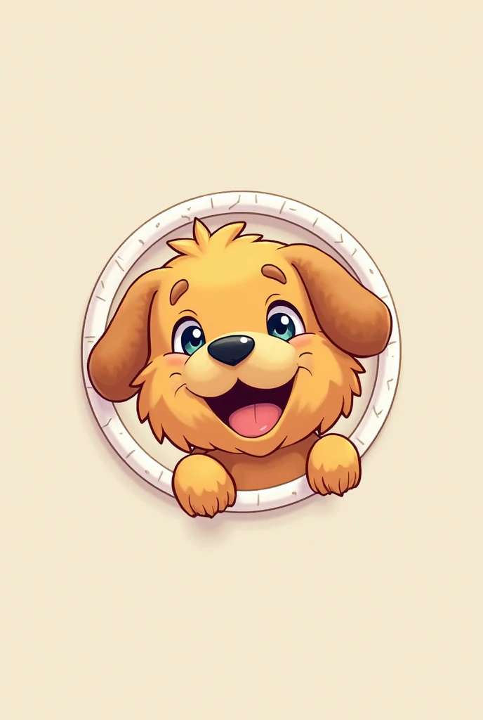 Illustration of a dog inside a circle with its front legs outside the circle