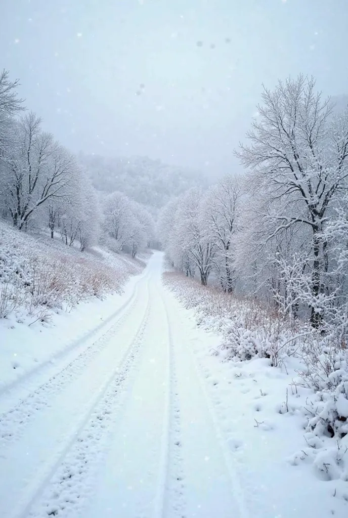  Generate the image , Which depicts the Sicilian hinterland, arid and barren, buried by snow, a lot of snow, similar to the historic event of January 1981. The photo must be realistic and must depict the hilly hinterland of central Sicily, with few trees. ...