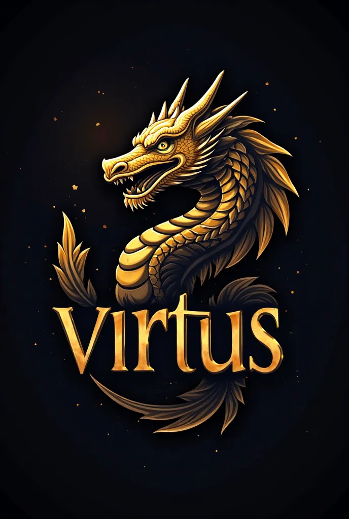 Black student promotion logo called Virtus and the mascot is a dragon