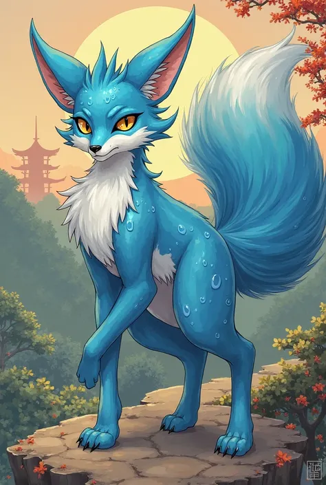 Blue fox kitsune saying nah id win