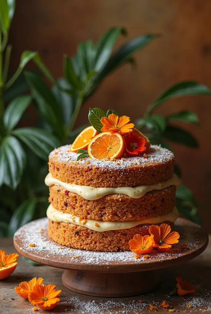 Cinnamon and orange semolina cake, fleur orient