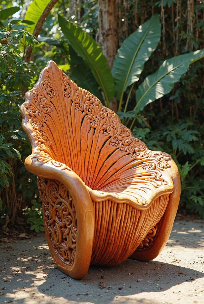 Generate me another chair in the shape of a Polynesian flower