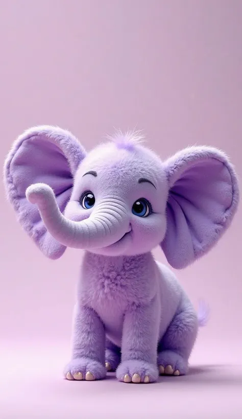 cute purple color elephant. hyper realistic, 8K HD