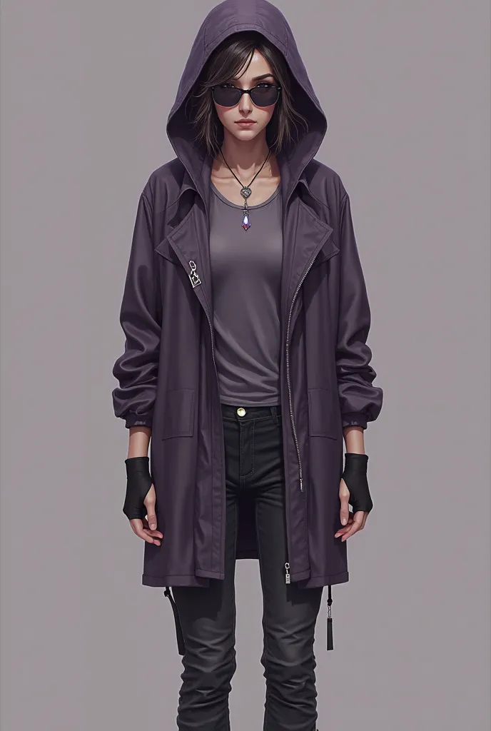 Great choice! A style that mixes modern casual with urban/mysterious detail will allow Lina to blend well with humans, but still maintain an air of mystery.

Lina's look on Earth (Discreet Urban Casual) Top: Long sleeve t-shirt or tight tank top in neutral...