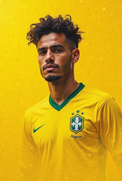 Baner with yellow background with the photo of the player Paquetá
