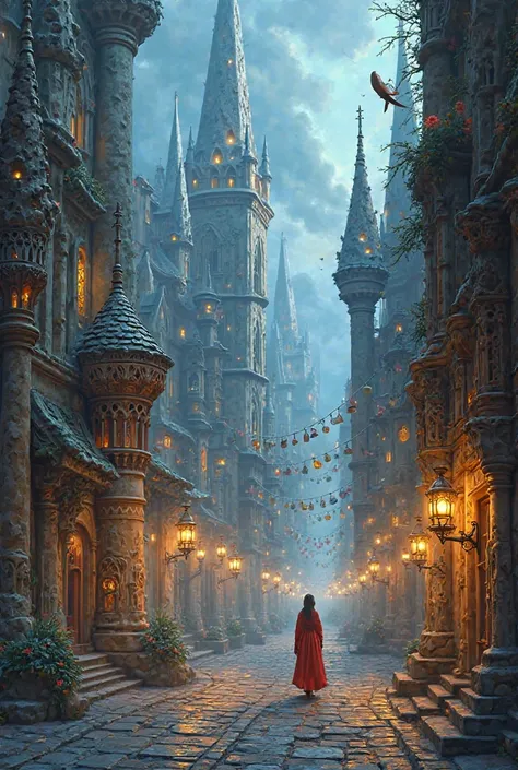 Magical world like a medieval city