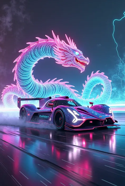 Neon dragon art textures for dodge dayton race car