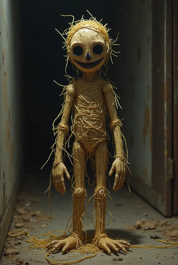 Create a slightly creepy straw doll