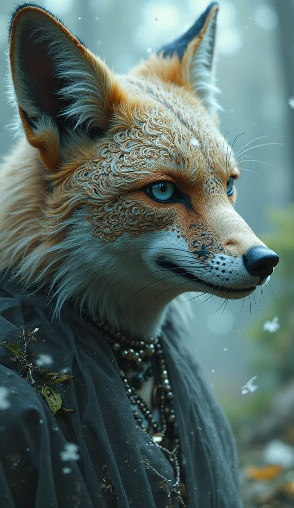 A  wears fox makeup 