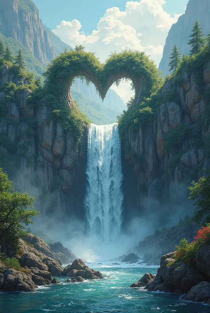 Landscapes and waterfalls with a heart