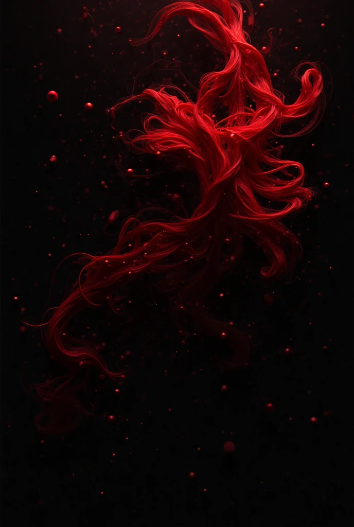 Black background with blossoming red lines 