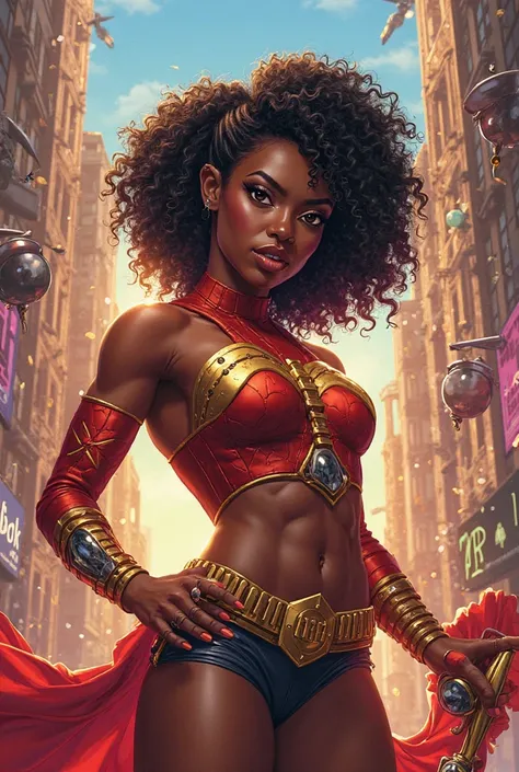 Create Wonder Woman VERY black but call her wonder-nigga and add the word wonder-nigga above the image make everything very fun