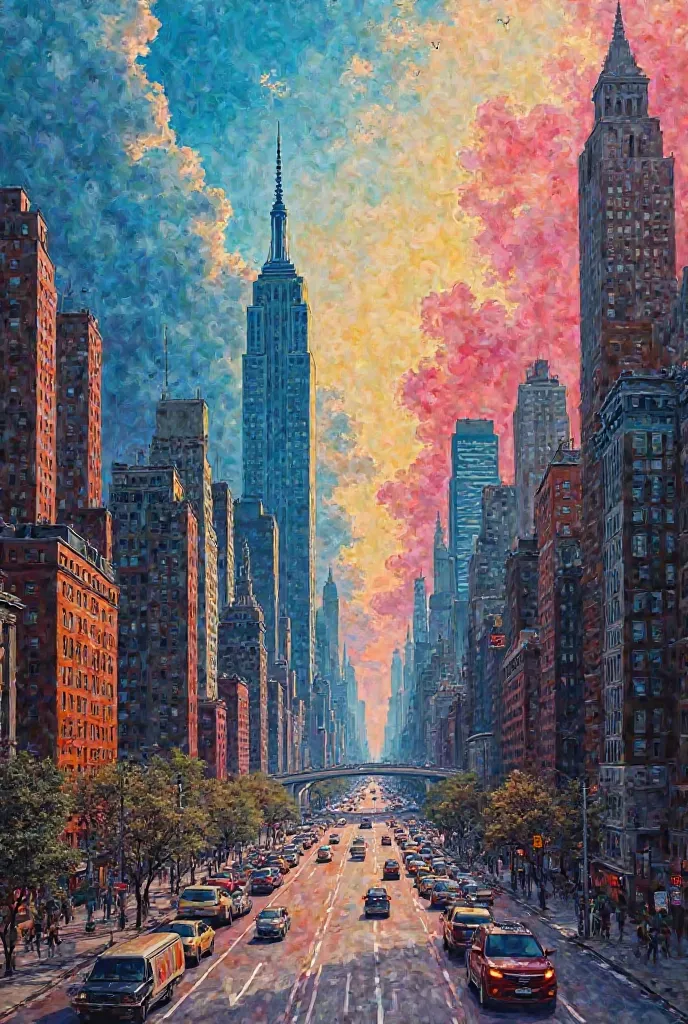 Je reve de New York art  crayon et couleur 