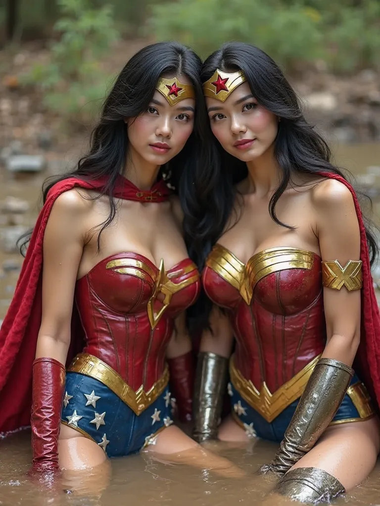 ２Human superheroines are Japanese people in their 20s
From right, Supergirl、Wonder Woman
Supergirl's Perfect Costume、Wonder Woman's Perfect Costume
Supergirl and Wonder Woman in red high-heeled boots, Tight Superhero Outfits, Wonder Woman with long black h...