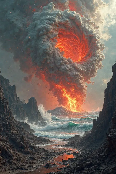 Volcanic Tornado and Tsunami