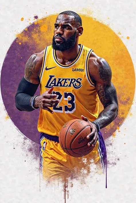 Make a round profile picture with lebron who playes for lakers. Add the name Roman to it.