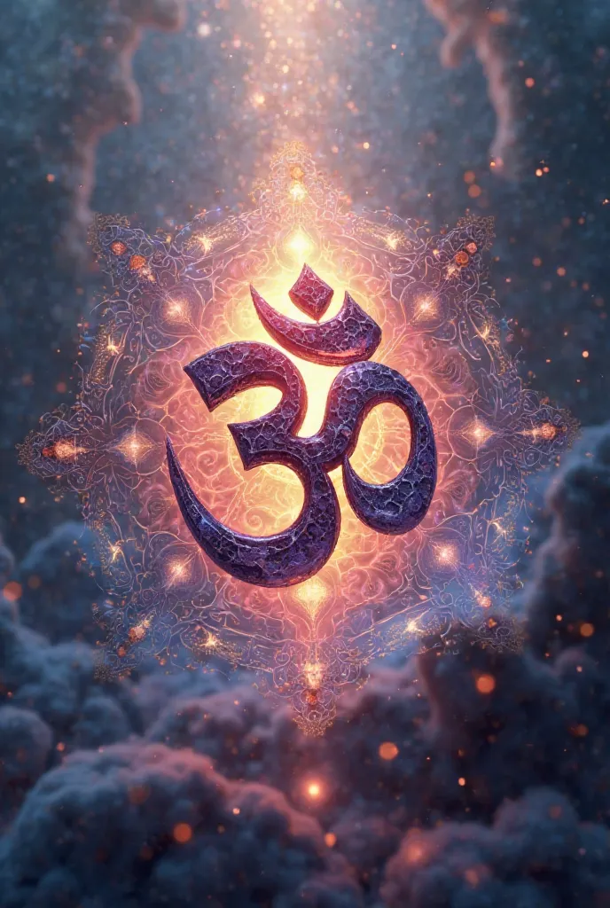 Make a hindu dharmo om picture with  animation vibration and frequency