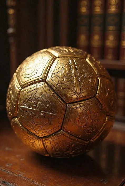 Antique golden soccer ball