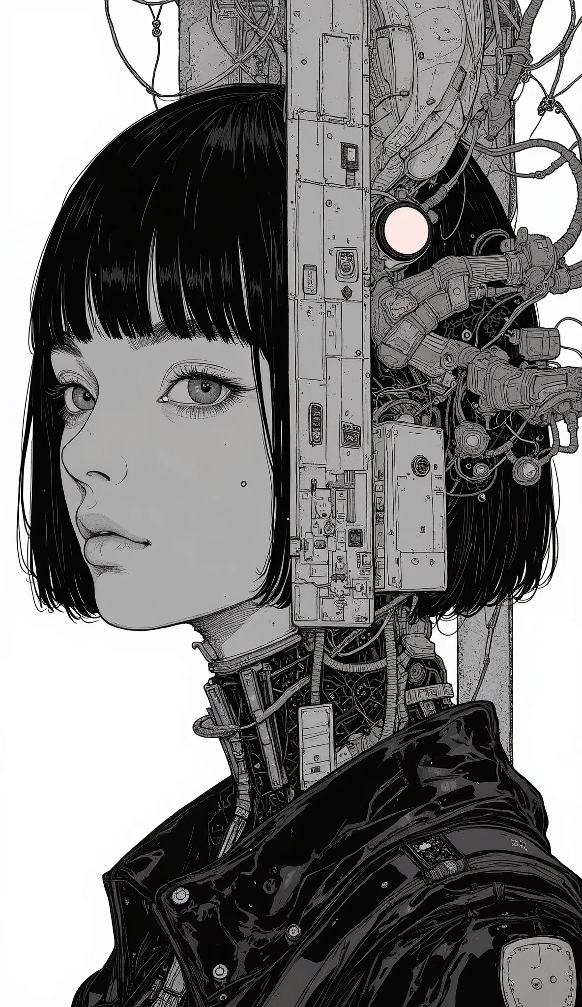 collage summarizing Japanese comics、Taiyo Matsumoto 、 Manga Coma Split 、  comic cover 、Space Patrol comics、Space Suit、black hair shortcut、Full Bang、 Bold composition 、Black and white、  screen tones  、