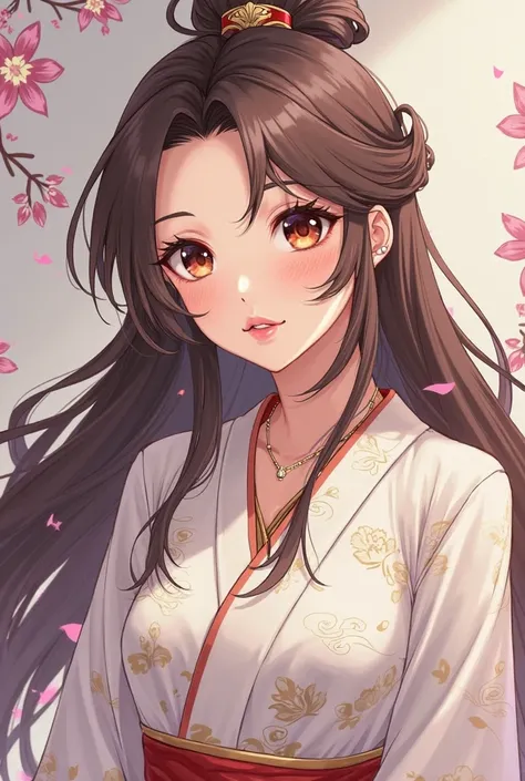 
Lan Yue has a long hair of brown tones with reddish reflections.. her brown eyes , Their skin is smooth and has a slightly dark brown tone.
A medium-build body with cheeks. SLIGHTLY FAT YOUNG BRUNETTE

Clothing:

Uses the white and heavenly robes characte...