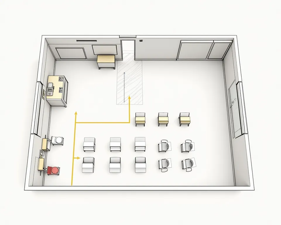 generate a floor plan for emergency exit in classroom for kinder