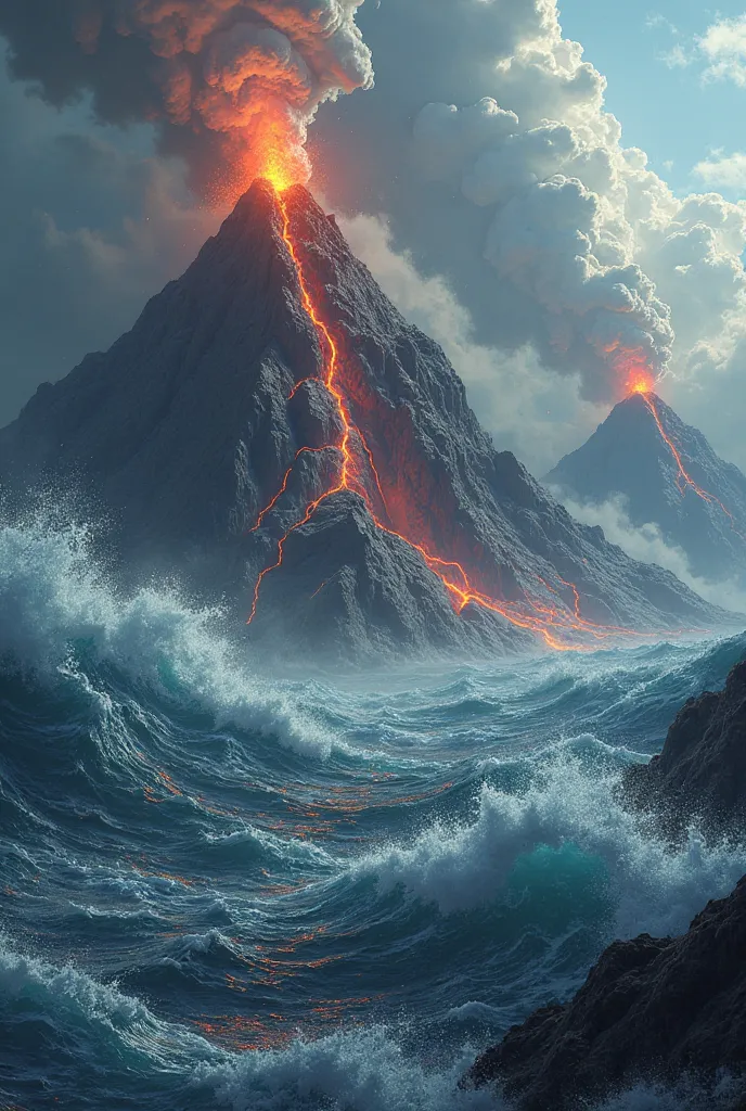 volcanoes coming out of the water