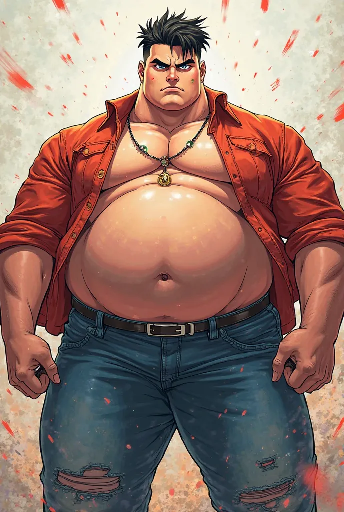 Create me an image of an  anime Bold guy with fat body and sick and guy should be yonger. 