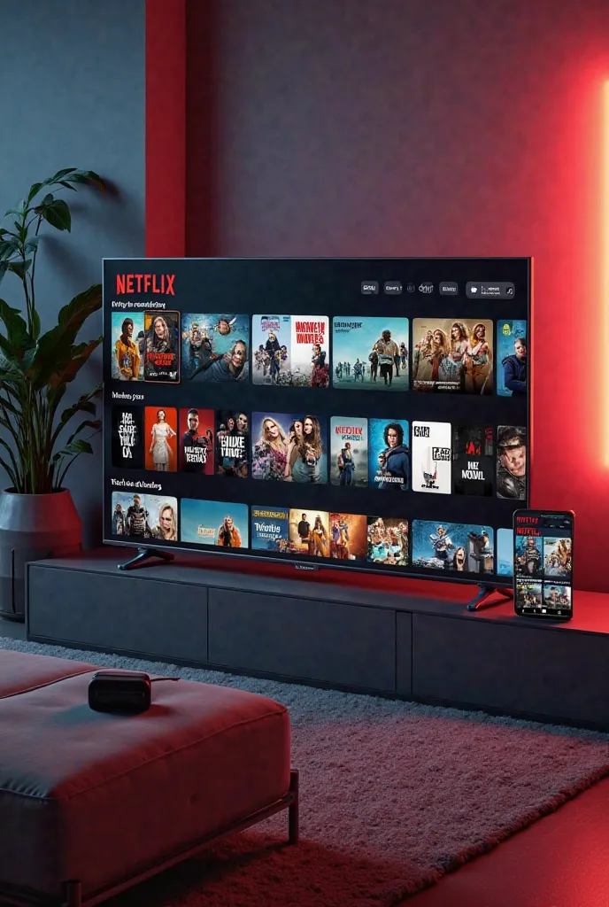 Advertising for the sale of a Netflix profile at 30.000 gs , with a TV and a cell phone 