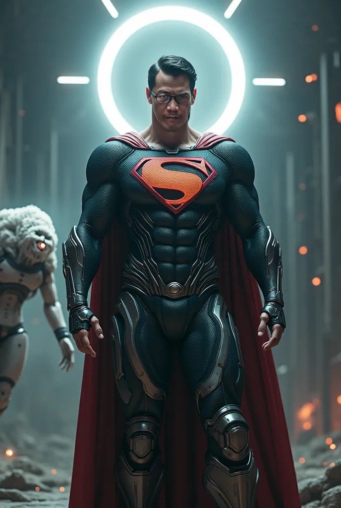 Superman wears a halo-wearing Captain Armor Modulation Tank, and installs an instrument wrapped in transparent mucus