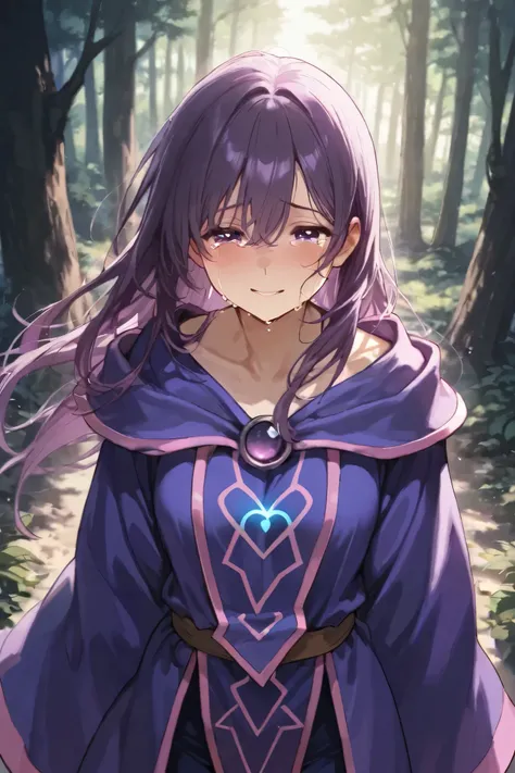 Purple eyes, crying