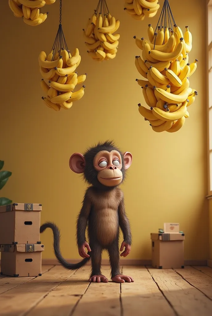 A three-foot tall monkey is in a room where some bananas are suspended from the ceiling eight feet high. Would you like to get the. The room contains two stackable boxes, mobile and scalable bananas three feet tall.