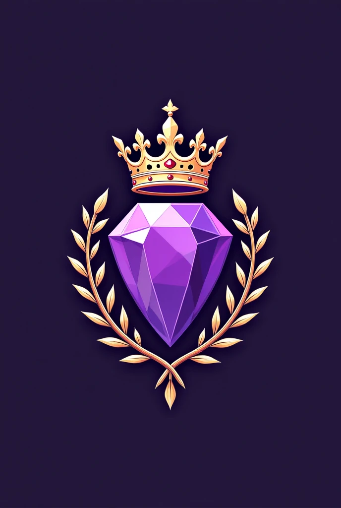 IVY League Academy Logo with amethyst gemstone, shield and crown 