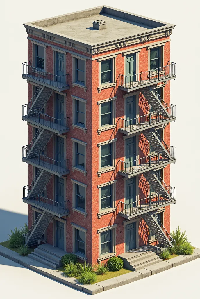 3 storey apartment building with 5 units each floor and 2 stairs on each sides