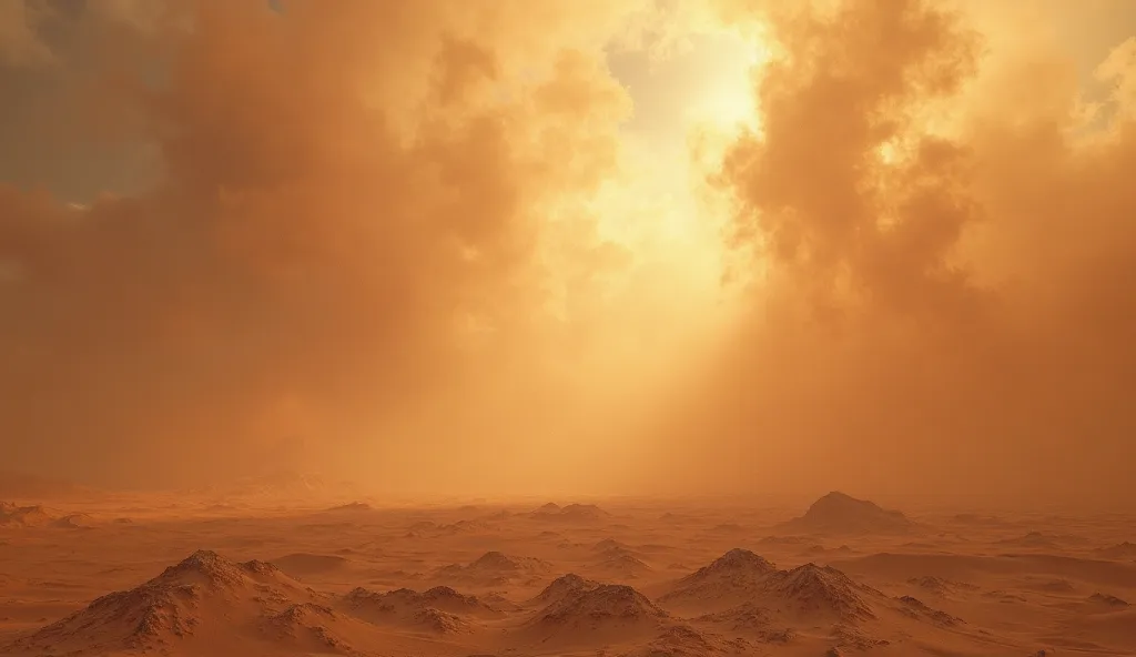 A very beautiful landscape that is dramatic with a dust storm. It's a dessert like area 