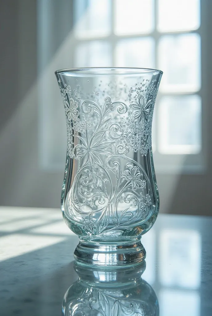 Glass bikog with design 