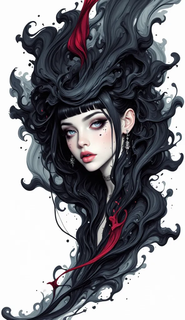 CynthiaPortrait,(masterpiece),(Highest quality),(Super detailed),(Ultra-high resolution),(Best illustrations),8k
A surreal portrait, beautiful woman, dark hair, her hair is changing into liquid ink. Streams of ink coming from the iris of her eyes.
Brush in...