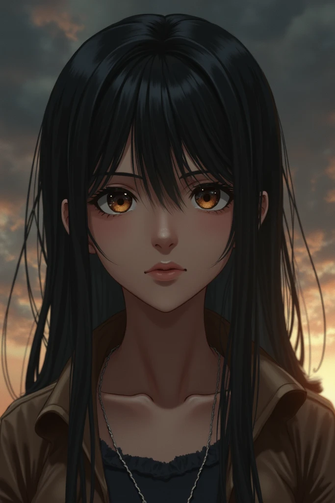 Shingeki no Kyojin character, Black-haired girl, brown eyes and lenses .