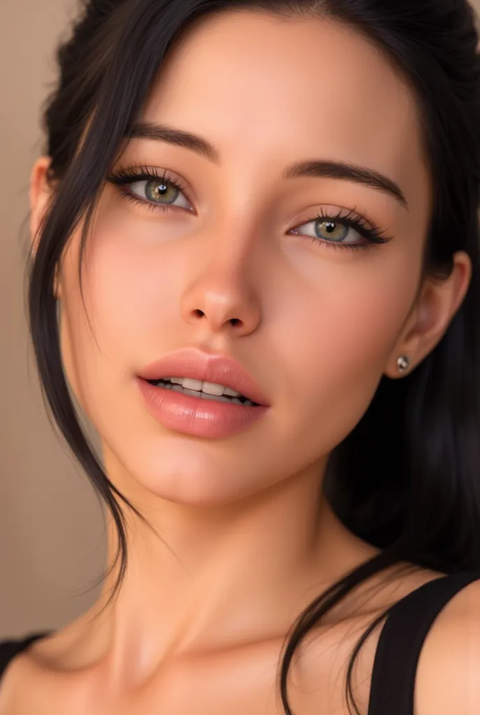 realistic:1.3,RAW Photography:1.3,masterpiece、highest quality、Ultra - High resolution, symmetrical close up portrait, realistic skin, Beautiful high-ranking woman witch, glow up make up,  charming woman, seducing, seductive looking, seduce, pleasure moanin...